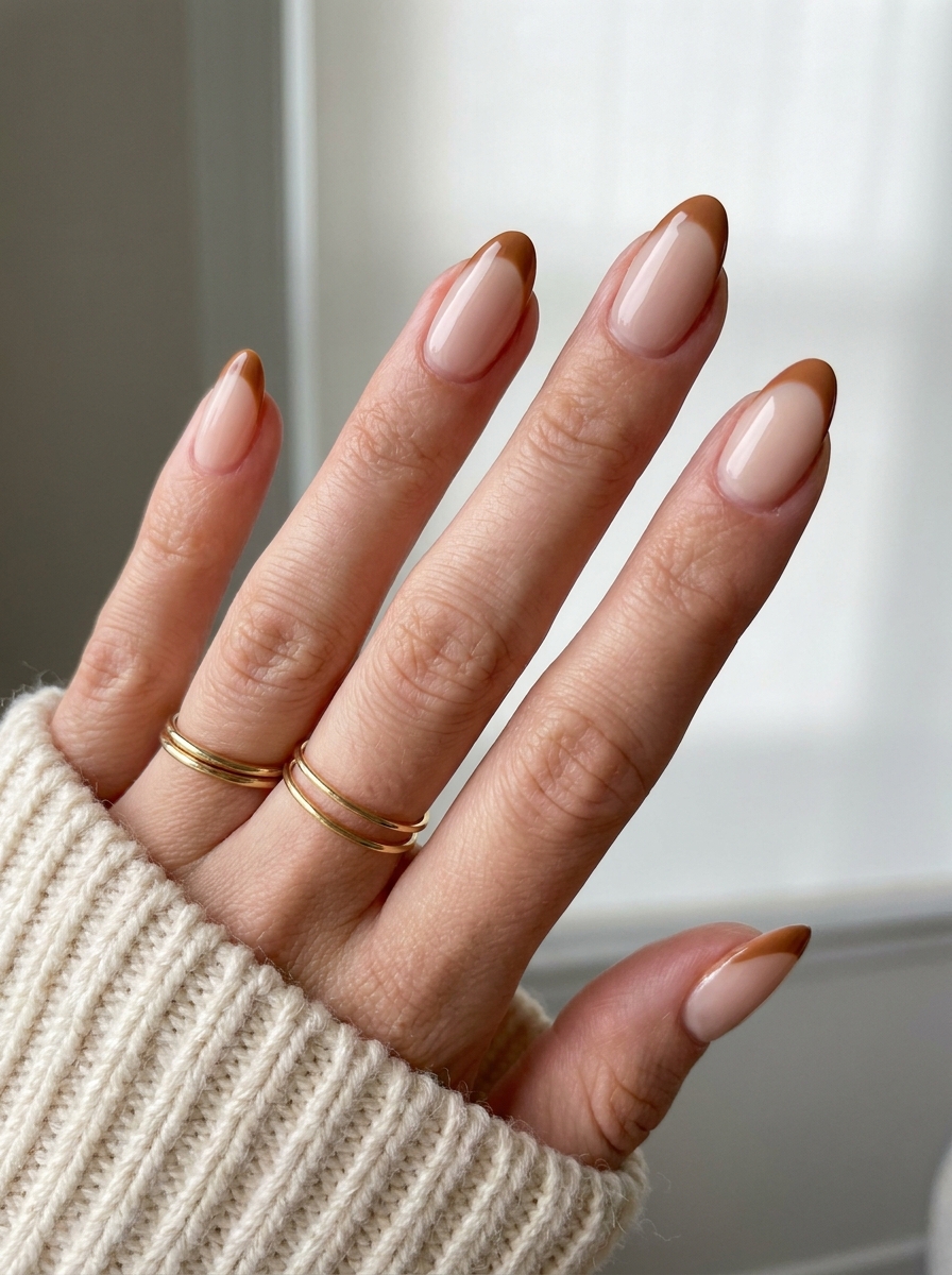 Caramel French Nails als Nägel Inspiration Herbst 2026
